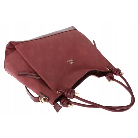 Torebka Damska Shopperka Worek Pojemna Duża A4 Modna Torba CH3312 Bordowa