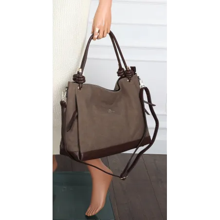 Torebka Damska Shopperka Worek Pojemna A4 Modna Torba CH3312 Czekoladowa