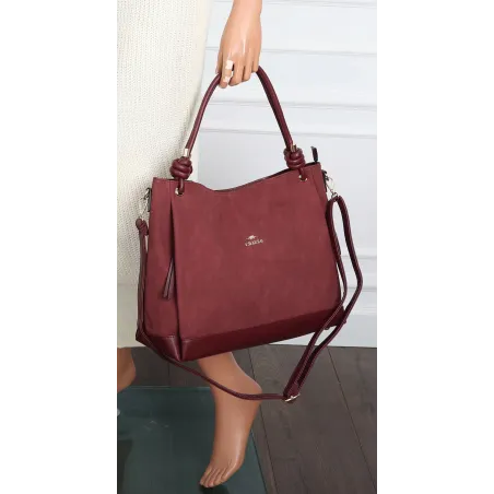 Torebka Damska Shopperka Worek Pojemna Duża A4 Modna Torba CH3312 Bordowa