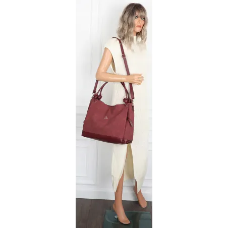 Torebka Damska Shopperka Worek Pojemna Duża A4 Modna Torba CH3312 Bordowa