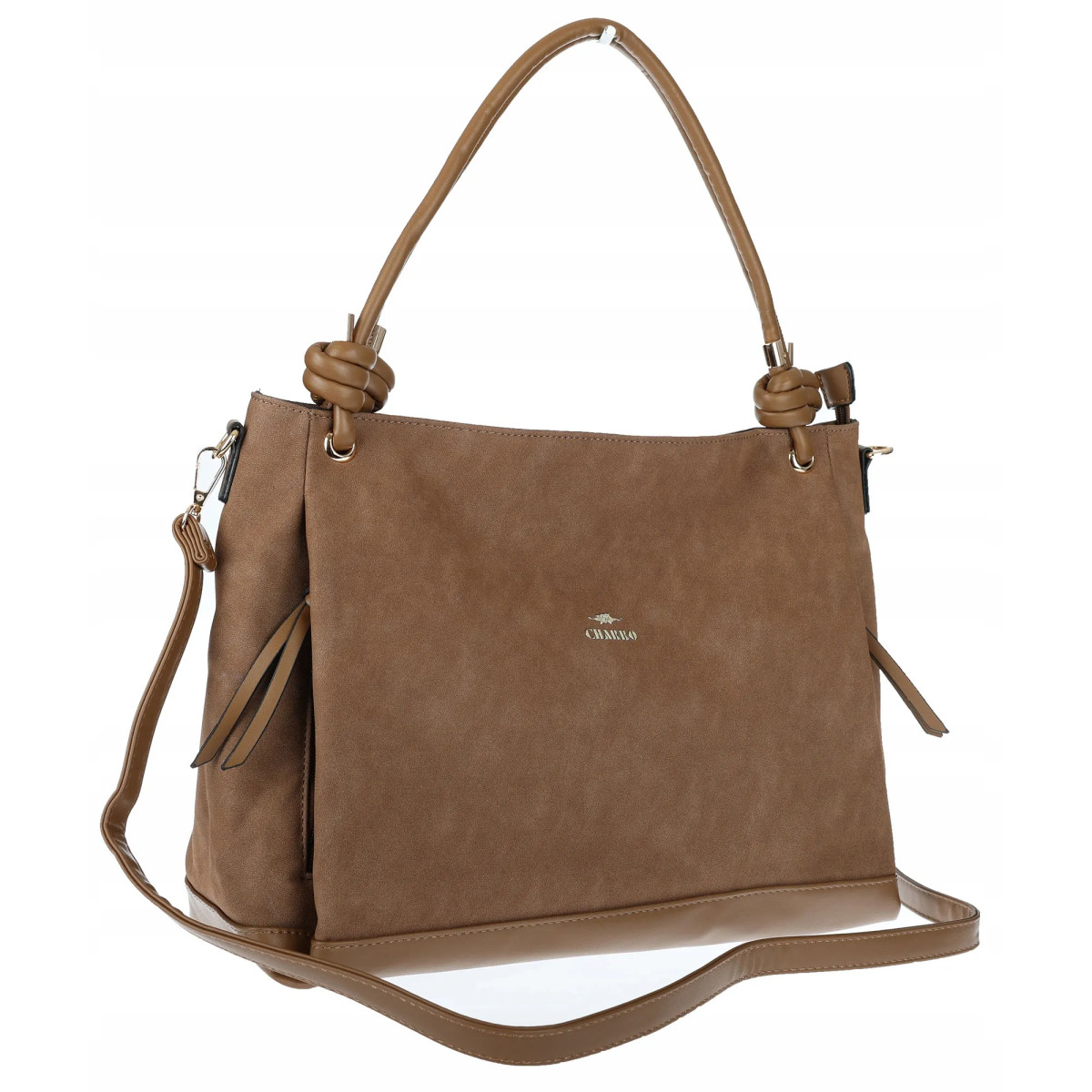 Torebka Damska Shopperka Worek Pojemna Duża A4 Modna Torba CH3312 Brązowa