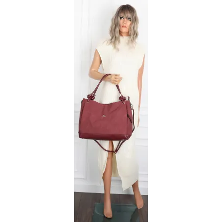 Torebka Damska Shopperka Worek Pojemna Duża A4 Modna Torba CH3312 Bordowa