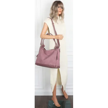 Torebka Damska Shopperka Worek Pojemna Duża A4 Modna Torba CH3312 Różowa