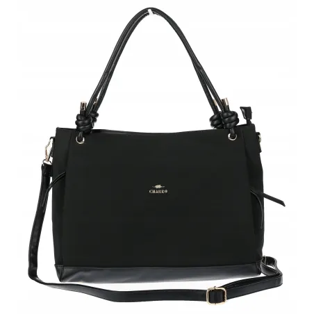 Torebka Damska Shopperka Worek Pojemna Duża A4 Modna Torba CH3312 Czarna