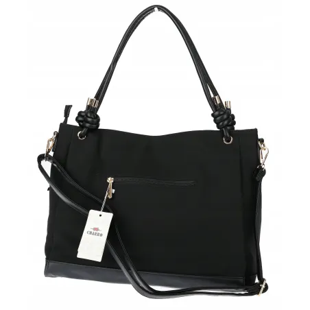 Torebka Damska Shopperka Worek Pojemna Duża A4 Modna Torba CH3312 Czarna