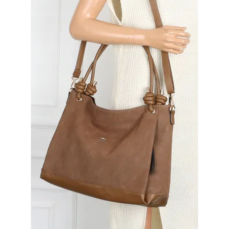 Torebka Damska Shopperka Worek Pojemna Duża A4 Modna Torba CH3312 Brązowa