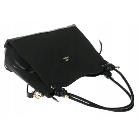 Torebka Damska Shopperka Worek Pojemna Duża A4 Modna Torba CH3312 Czarna