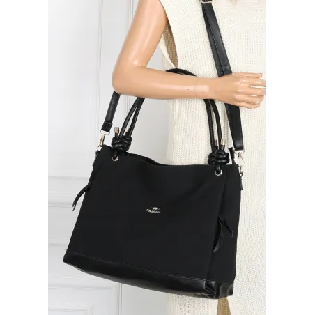 Torebka Damska Shopperka Worek Pojemna Duża A4 Modna Torba CH3312 Czarna