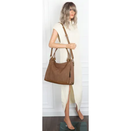Torebka Damska Shopperka Worek Pojemna Duża A4 Modna Torba CH3312 Brązowa