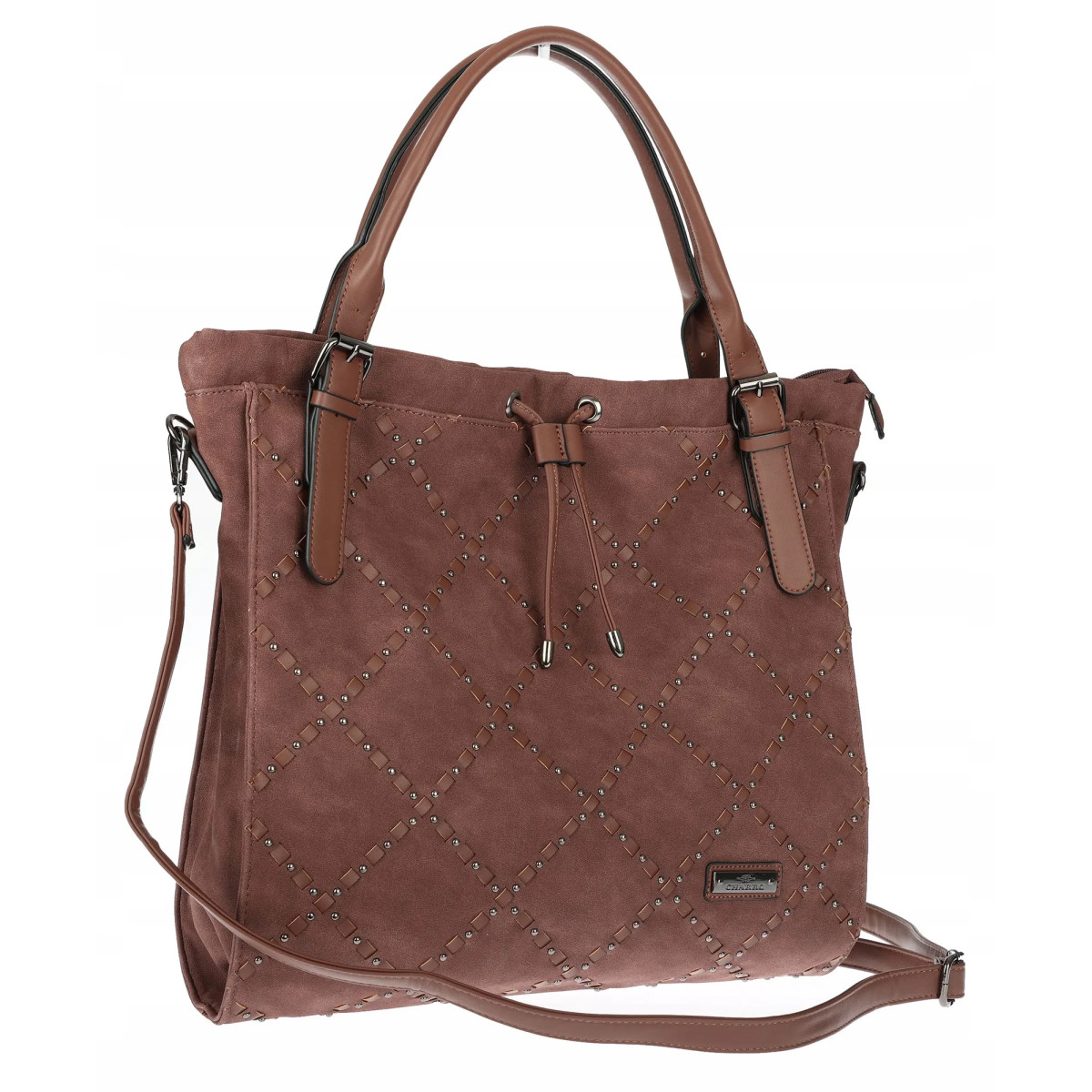 Torebka Damska Listonoszka Shopper Duża Torba na Ramię CH6685 Czekoladowa