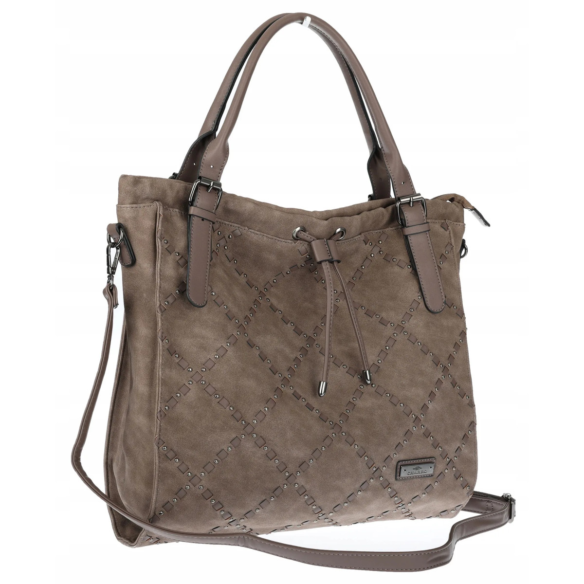 Torebka Damska Listonoszka Shopper Duża Modna Torba na Ramię CH6685 Brązowa