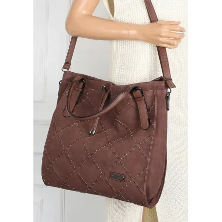 Torebka Damska Listonoszka Shopper Duża Torba na Ramię CH6685 Czekoladowa