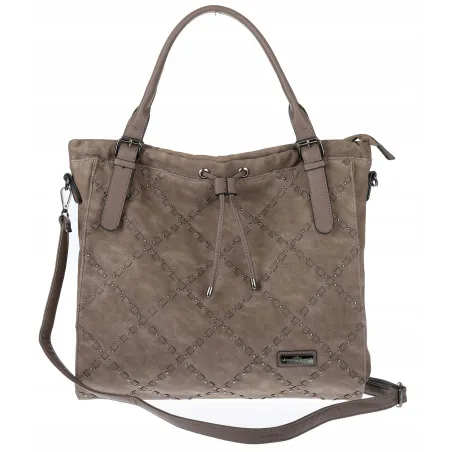 Torebka Damska Listonoszka Shopper Duża Modna Torba na Ramię CH6685 Brązowa