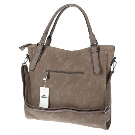 Torebka Damska Listonoszka Shopper Duża Modna Torba na Ramię CH6685 Brązowa