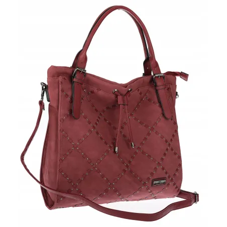 Torebka Damska Listonoszka Shopper Modna Duża Torba na Ramię CH6685 Bordowa