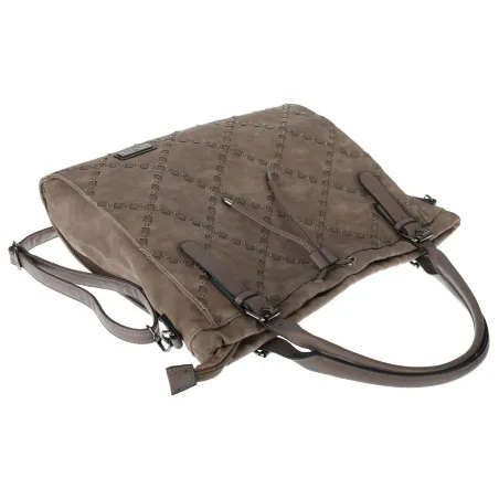 Torebka Damska Listonoszka Shopper Duża Modna Torba na Ramię CH6685 Brązowa