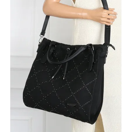 Torebka Damska Listonoszka Shopper Duża Modna Torba na Ramię CH6685 Czarna