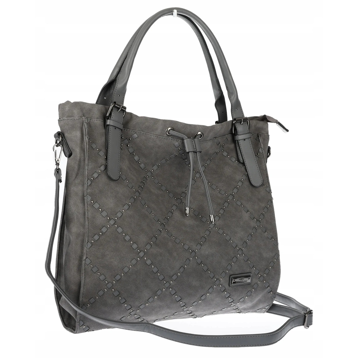 Torebka Damska Listonoszka Shopper Modna Duża Torba na Ramię CH6685 Szara