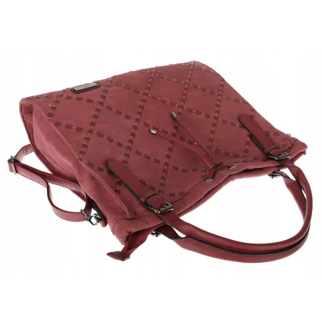 Torebka Damska Listonoszka Shopper Modna Duża Torba na Ramię CH6685 Bordowa