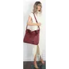 Torebka Damska Listonoszka Shopper Modna Duża Torba na Ramię CH6685 Bordowa