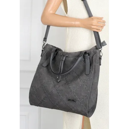 Torebka Damska Listonoszka Shopper Modna Duża Torba na Ramię CH6685 Szara
