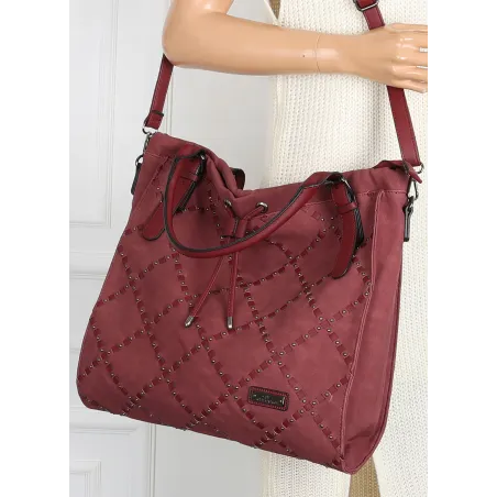Torebka Damska Listonoszka Shopper Modna Duża Torba na Ramię CH6685 Bordowa