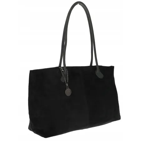 Torebka damska teczka listonoszka pojemna torba eko zamsz OSY66858 Czarna