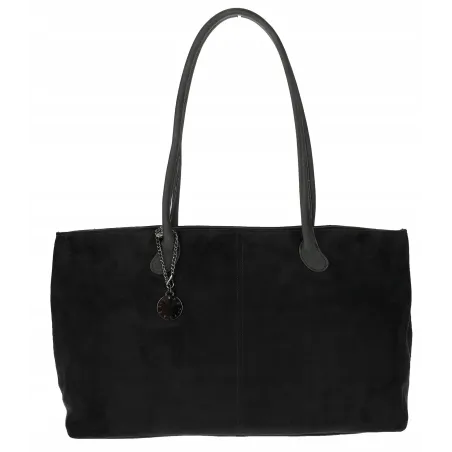 Torebka damska teczka listonoszka pojemna torba eko zamsz OSY66858 Czarna