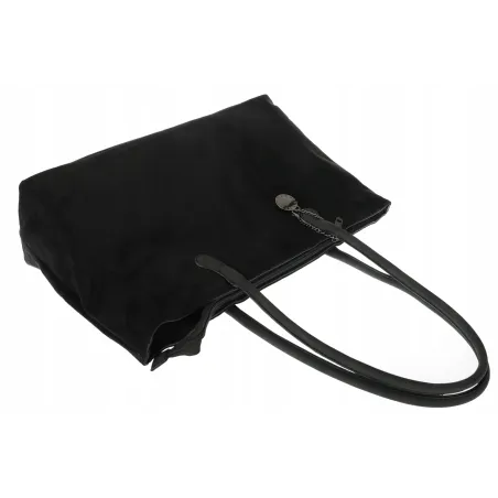 Torebka damska teczka listonoszka pojemna torba eko zamsz OSY66858 Czarna