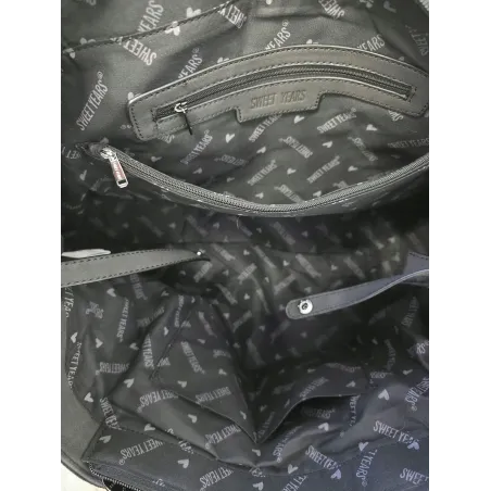 Torebka damska teczka listonoszka pojemna torba eko zamsz OSY66858 Czarna