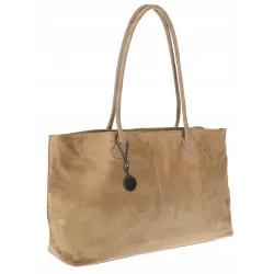 Torebka damska teczka listonoszka pojemna torba eko zamsz OSY66858 Brązowa