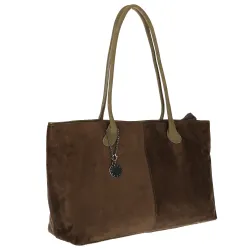 Torebka damska teczka listonoszka pojemna torba eko zamsz OSY66858 Zielona