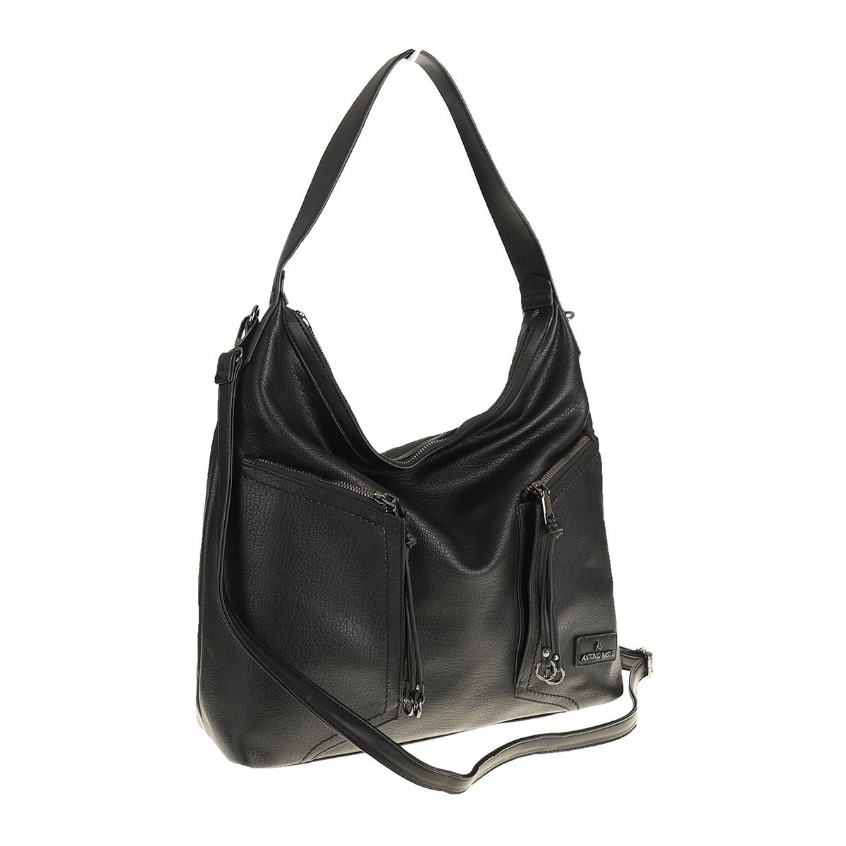 ANTONIO BASILE Torebka damska czarna worek listonoszka AB86613 Black