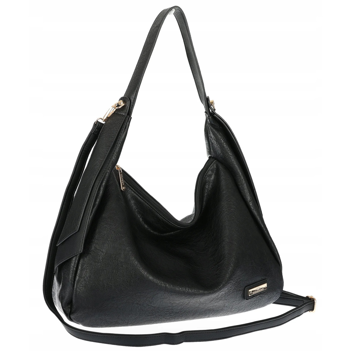 Torebka Damska listonoszka worek na ramię duża pojemna torba CH7718 Czarna