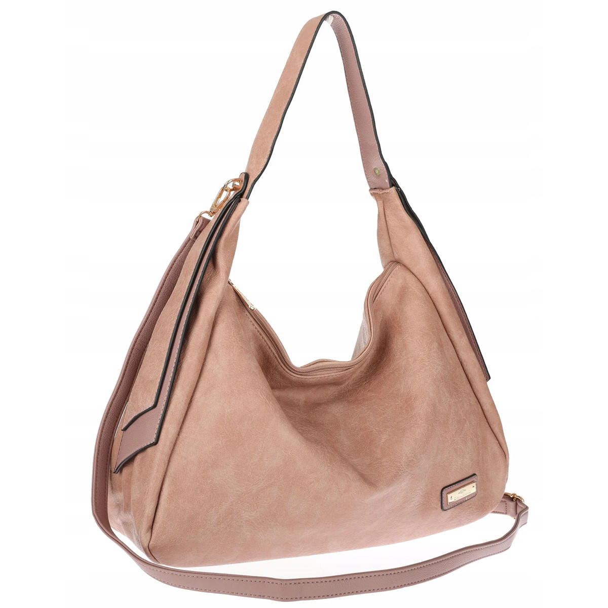 Torebka Damska listonoszka worek na ramię duża pojemna torba CH7718 Różowa