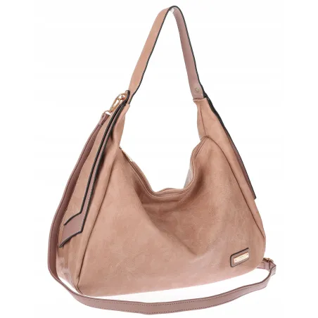 Torebka Damska listonoszka worek na ramię duża pojemna torba CH7718 Różowa