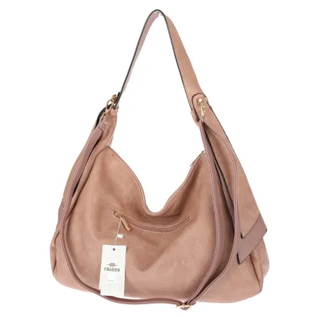 Torebka Damska listonoszka worek na ramię duża pojemna torba CH7718 Różowa