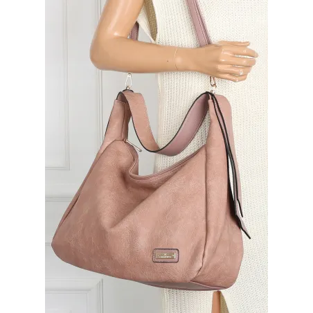 Torebka Damska listonoszka worek na ramię duża pojemna torba CH7718 Różowa