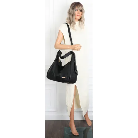 Torebka Damska listonoszka worek na ramię duża pojemna torba CH7718 Czarna