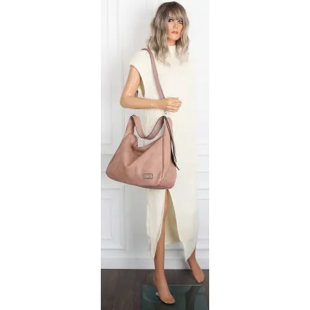 Torebka Damska listonoszka worek na ramię duża pojemna torba CH7718 Różowa