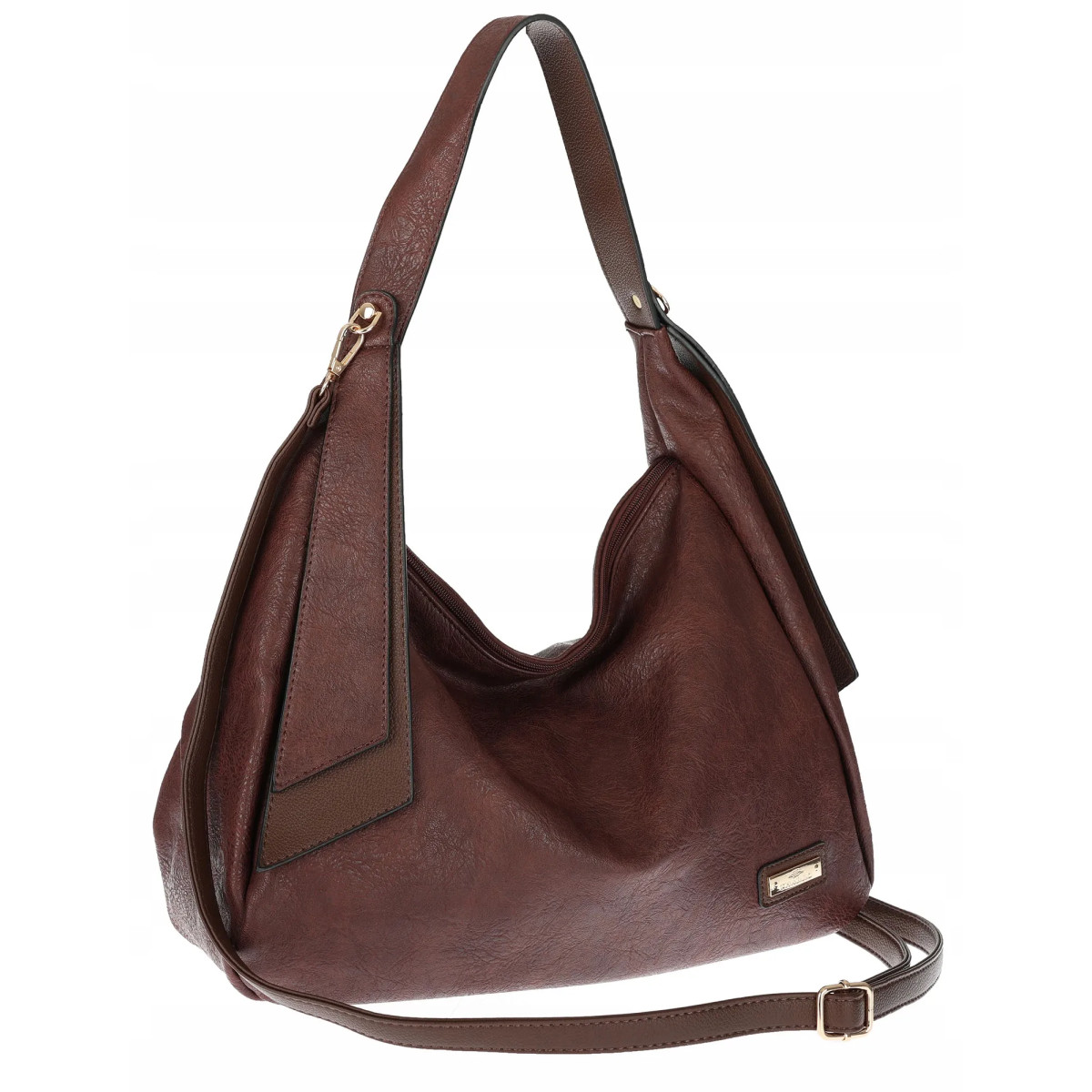 Torebka Damska listonoszka worek na ramię pojemna torba CH7718 Czekoladowa