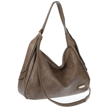 Torebka Damska listonoszka worek na ramię pojemna duża torba CH7718 Beżowa