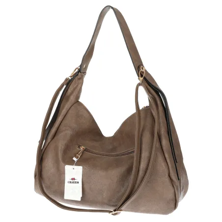 Torebka Damska listonoszka worek na ramię pojemna duża torba CH7718 Beżowa