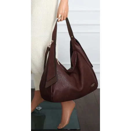 Torebka Damska listonoszka worek na ramię pojemna torba CH7718 Czekoladowa