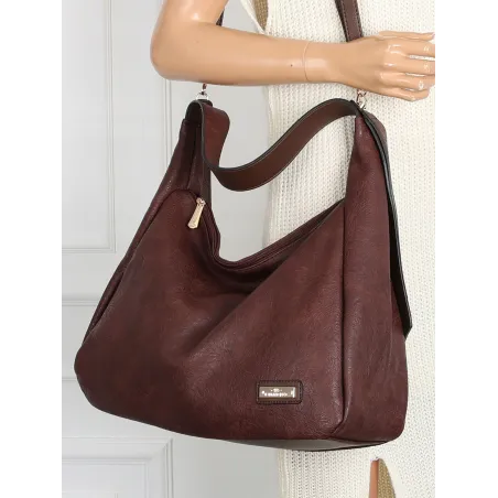 Torebka Damska listonoszka worek na ramię pojemna torba CH7718 Czekoladowa