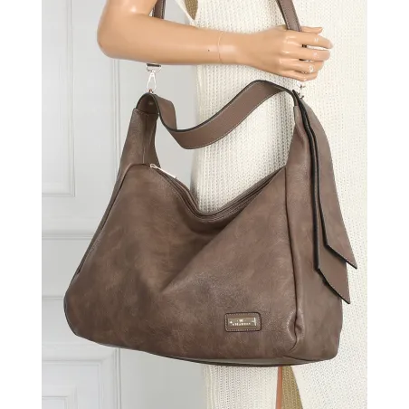 Torebka Damska listonoszka worek na ramię pojemna duża torba CH7718 Beżowa