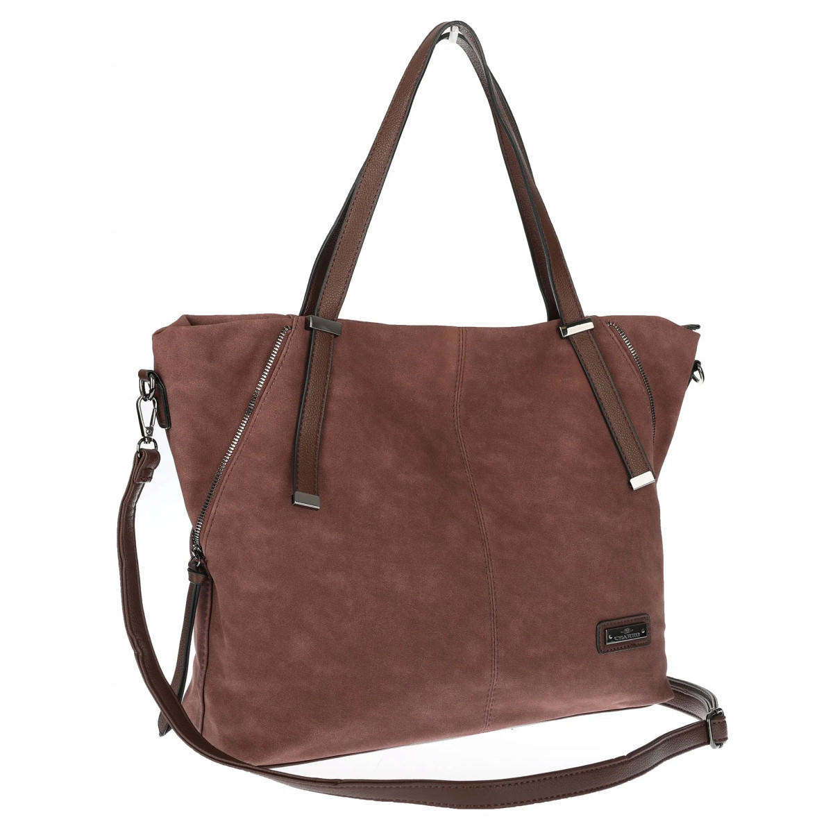 Torebka Damska Shopperka Pojemna A4 Modna Torba kuferek CH7713 Czekoladowa