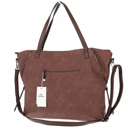 Torebka Damska Shopperka Pojemna A4 Modna Torba kuferek CH7713 Czekoladowa
