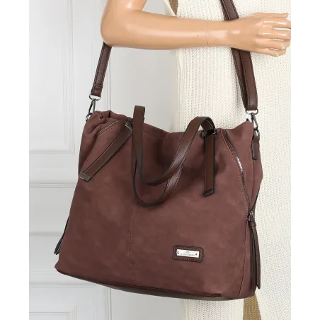 Torebka Damska Shopperka Pojemna A4 Modna Torba kuferek CH7713 Czekoladowa