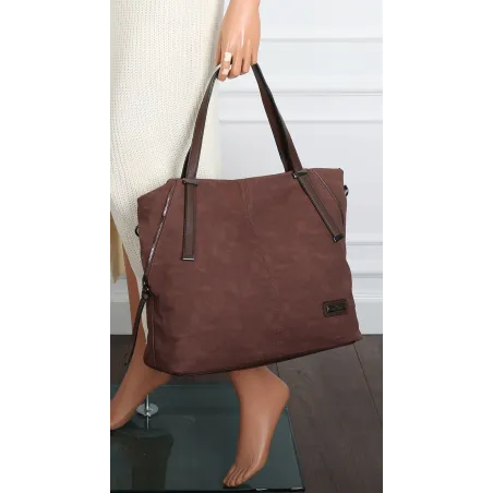Torebka Damska Shopperka Pojemna A4 Modna Torba kuferek CH7713 Czekoladowa